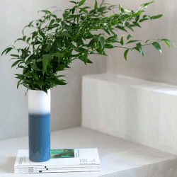 Image showing the Lave Home Cylinder Vase, Large, Blue product.