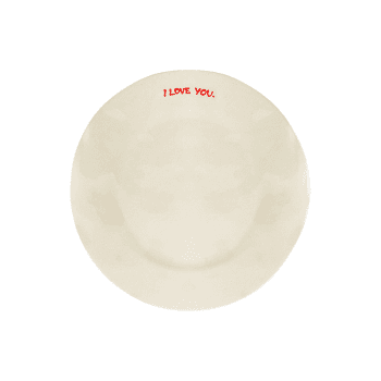 Image showing the I Love You Breakfast Plate, D22cm, Red product.