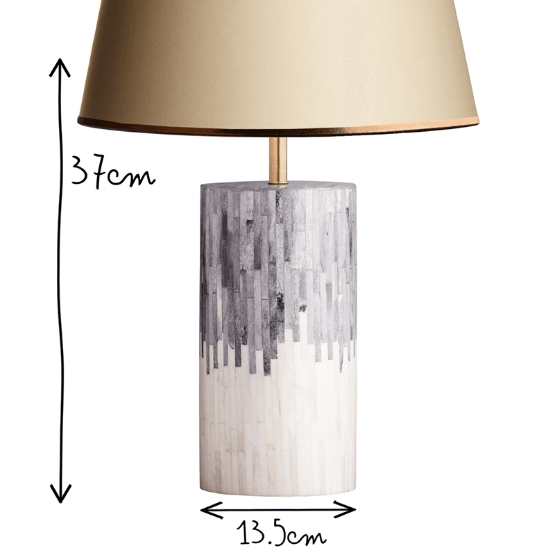 Gwyneth Natural Bone Table Lamp, H37cm, Grey