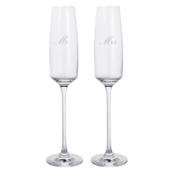 Image showing the Mr & Mrs Elevate Set of Two Flutes, 170ml, Clear product.
