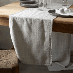 Image showing the Rustic Linen Table Runner, 240 x 40cm, Natural product.