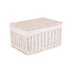 Image showing the White Wash Lined Storage Hamper, Extra Large, White product.