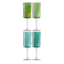 Image showing the Gems Set of 4 Champagne Flutes, 210ml, Jade product.