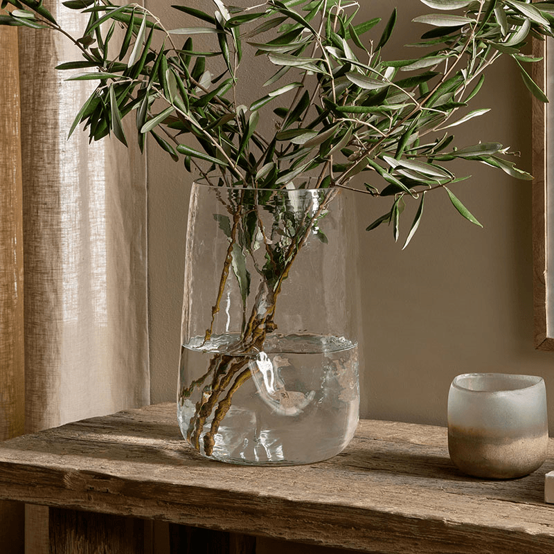 Kotri Recycled Glass Organic Shape Vase, H28cm, Clear