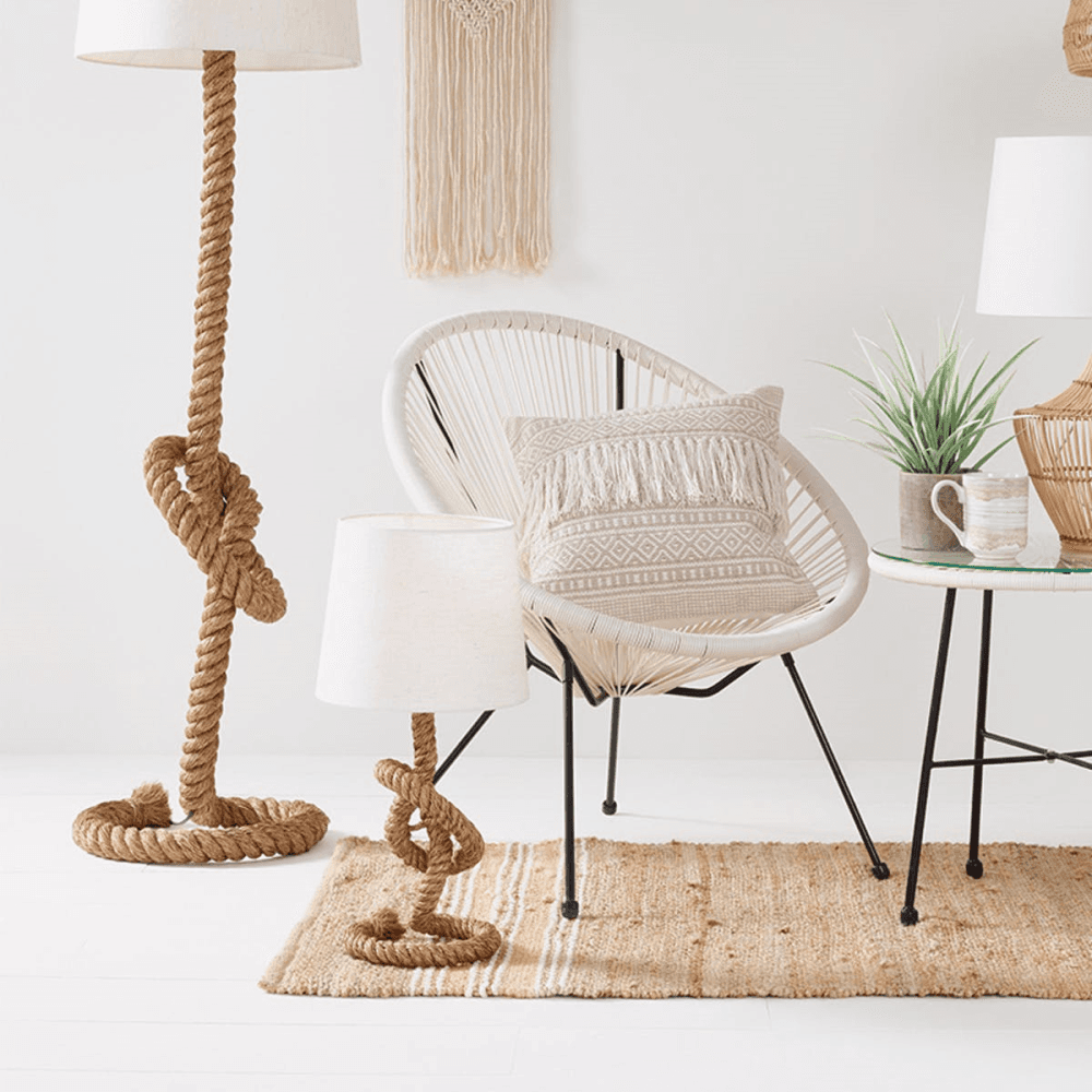 Knotted Rope and Jute Table Lamp