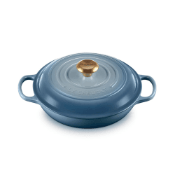 Image showing the Signature Cast Iron Shallow Casserole, 26cm, Chambray product.