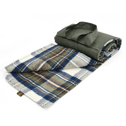 Image showing the Eventer Picnic Rug, 137 x 170cm, Olive/Blue/White product.