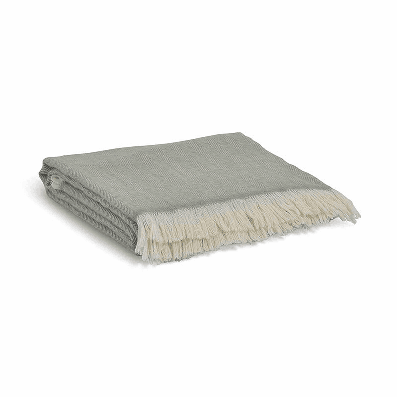 Stockwell Herringbone Throw, 130 x 170cm, Sage