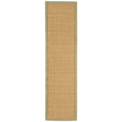 Image showing the Sisal linen border runner, 68 x 240cm, sage product.