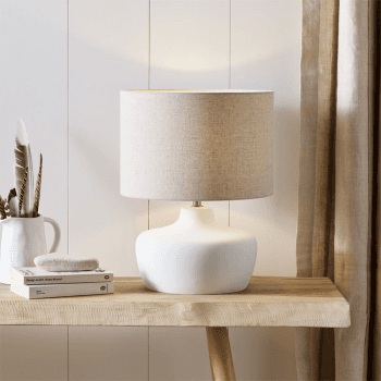 Image showing the Clayton Table Lamp, H40cm, White product.