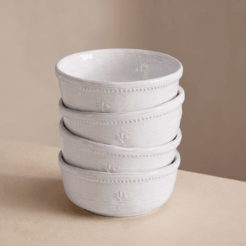 Image showing the Hillcrest Set of 4 Cereal Bowls D16cm, White product.