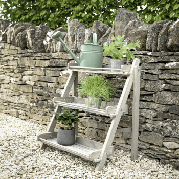 Image showing the Aldsworth Plant stand, 73 x 67.5 x 48.5cm, Grey Water Satin product.