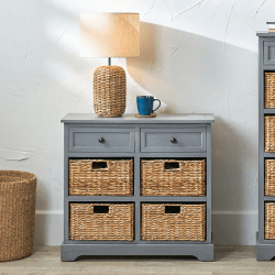 Image showing the Devonshire 2 Drawer Basket Unit, Grey product.