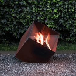 Image showing the FireCube Outdoor Fireplace, 45 x 45cm, Brown product.