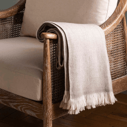 Image showing the Stockwell Herringbone Throw, 130 x 170cm, Natural product.