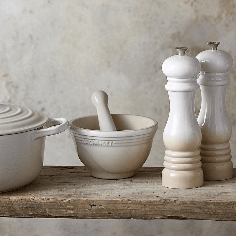 Stoneware Pestle & mortar, 12cm, Meringue