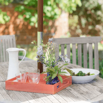Image showing the Lacquered Tray 40 x 35cm, Orange Croc product.