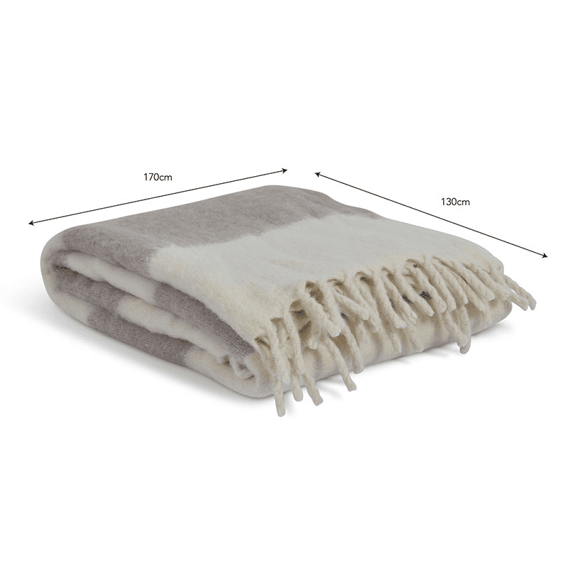 Leigh Wide Stripe Throw, 130 x 170cm, Natural Stripe