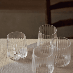 Image showing the Ribbed Set of 4 Ribbed Tumblers, H11cm, Clear product.