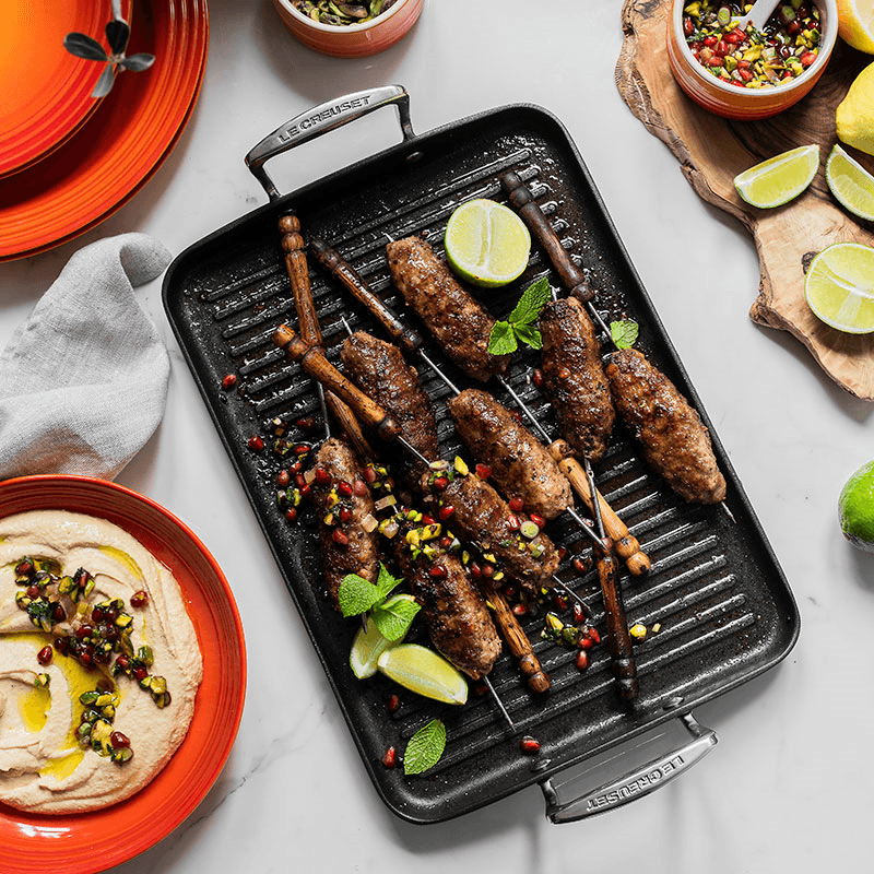 Toughened Non-Stick Ribbed rectangular grill pan, 35cm