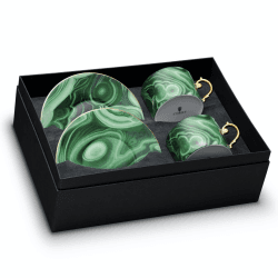 Image showing the Malachite Teacup & Saucer, Set of 2 product.