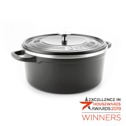 Image showing the Featherweights Non-Stick Casserole with Lid, 28cm, Black product.