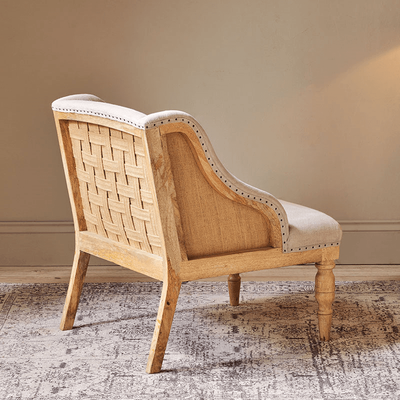 Elbu Deconstructed Linen Armchair, Stone