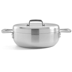 Image showing the Urban Triply Chefs Pan with Lid, 26cm, Stainless Steel product.