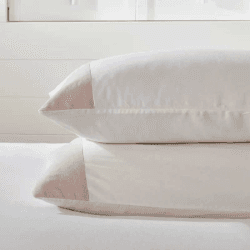 Image showing the Portobello Linen Classic Pillowcase, Standard, Petal/ White product.