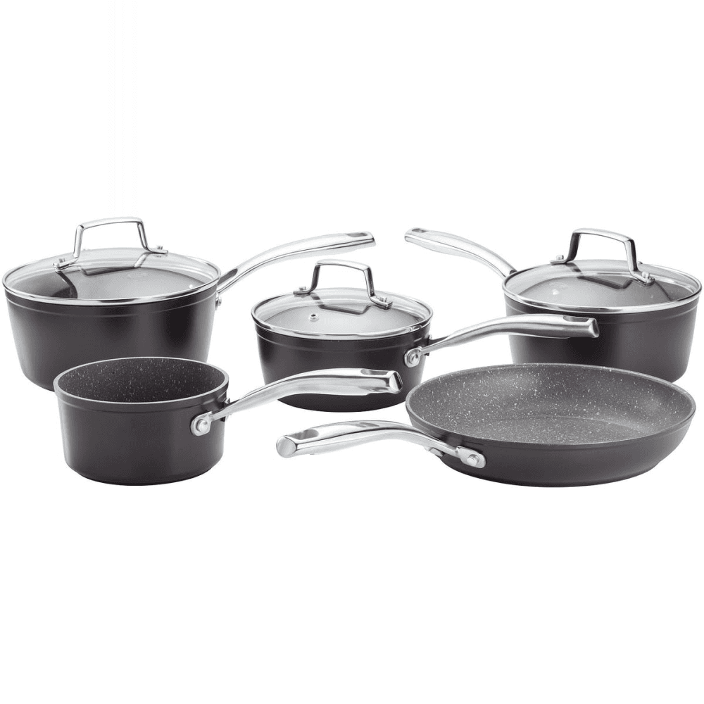 Rocktanium Non-Stick 5 piece saucepan set, Aluminium