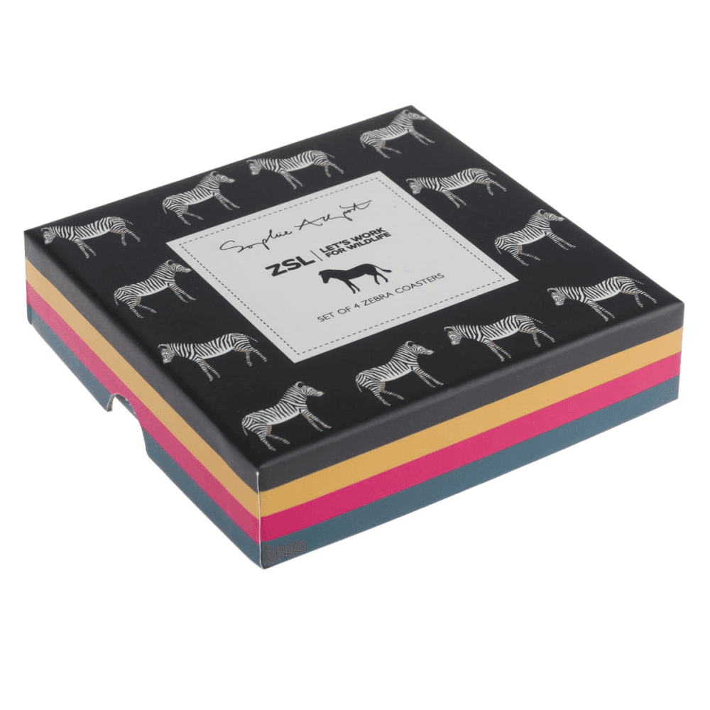 Zebra Set of 4 Coasters, 10.5 x 10.5cm