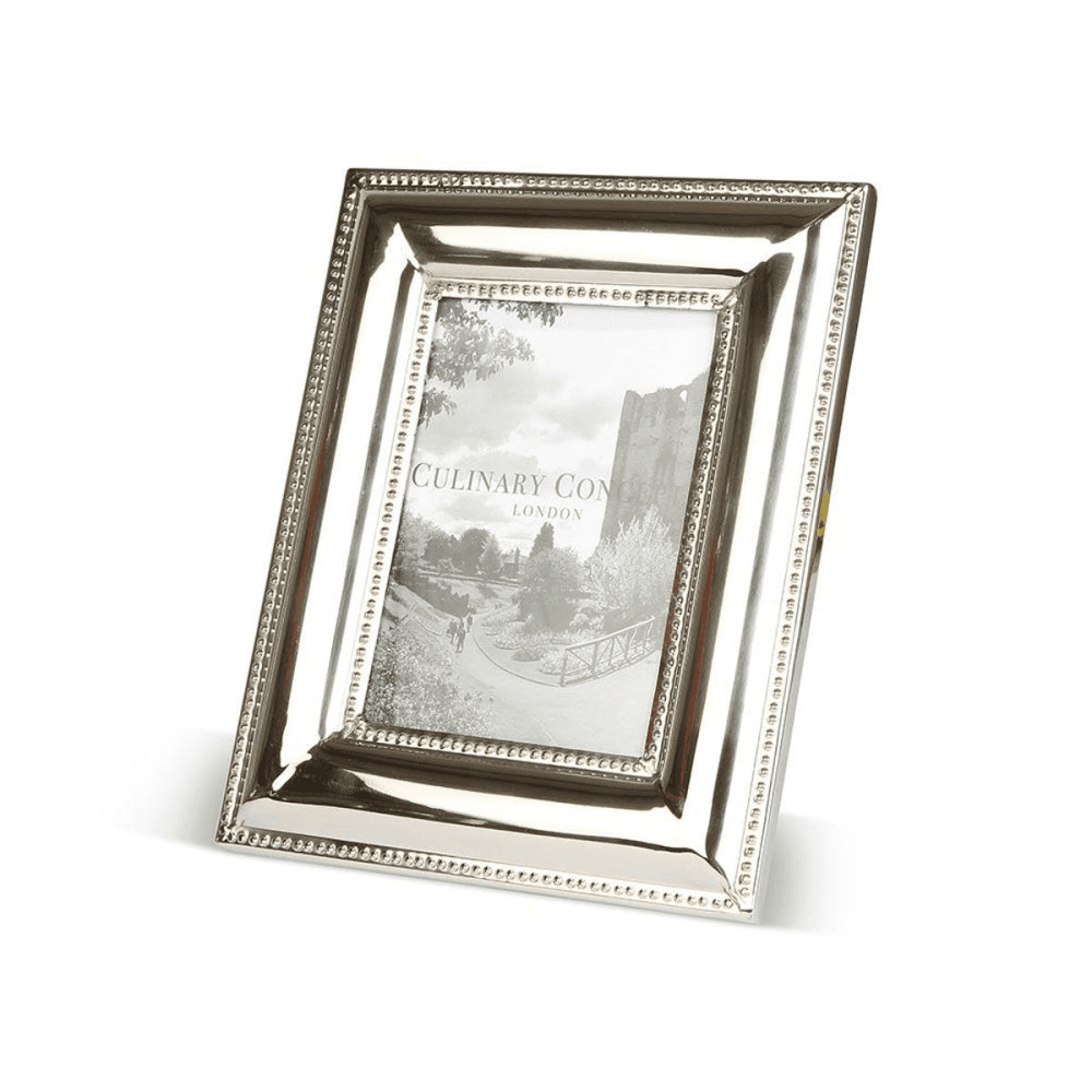 Beaded Edge Photograph frame, 5 x 7", Stainless Steel And Glass