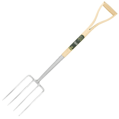 Digging fork, H106.5 x W18cm, Natural/Silver