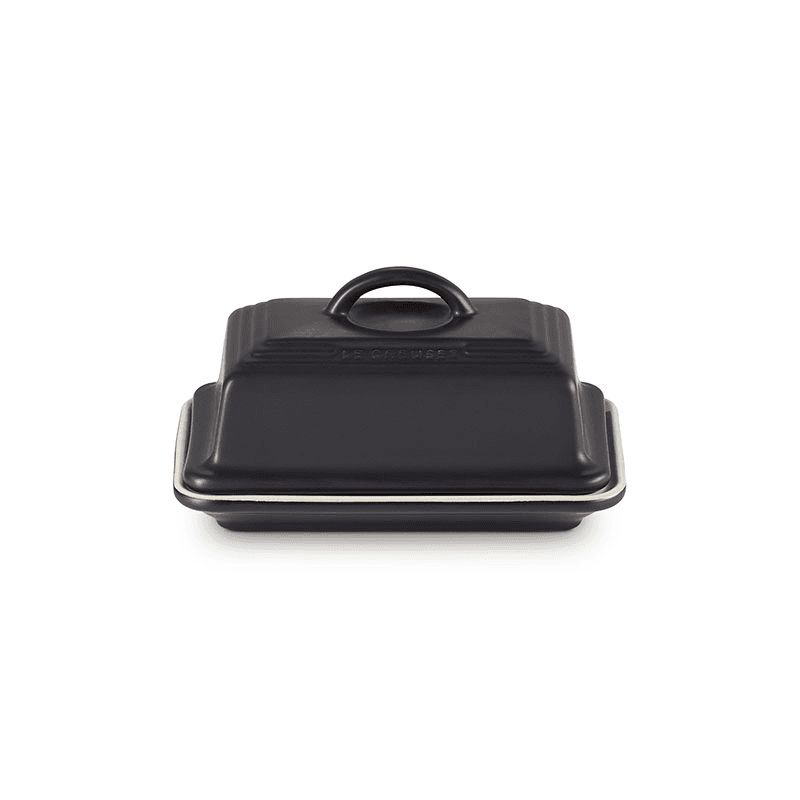 Stoneware Butter dish, 17 x 13 x 9cm, satin black