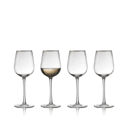 Image showing the Palermo Set of 4 White Wine Glasses, 300ml, Gold product.