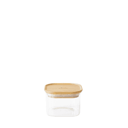 Image showing the Glass Food Storage With Bamboo Lid, 500ml, Clear product.