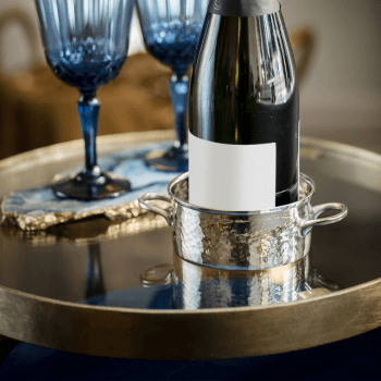 Image showing the Palace Bottle holder, H5.8 x D11cm, Silver Plate, Stainless Steel And Brass product.