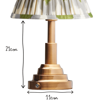 Image showing the Ernest Rechargeable Table Lamp Base Only, H21cm x W11cm, Antique Brass product.