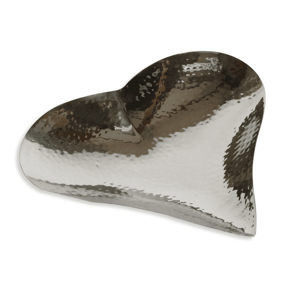 Champagne Hammered Heart dish - small, 3.5 x 20 x 20.5cm, Stainless Steel