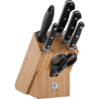 Image showing the Professional S 7 piece knife block set, Bamboo product.