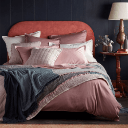Image showing the Vivienne Cotton Quilted Cushion Cover, 50 x 50cm, Vintage Rose product.
