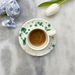 Image showing the Splatter Espresso Cup & Saucer, D6.5cm, Pistachio product.