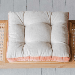 Image showing the Cushioned Seat Pad, L40 x W40cm, Natural and Pink product.