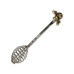Image showing the Bee Honey drizzler, H3 x L14 x D3cm, Silver product.
