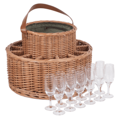 Image showing the Green Tweed Chilled Garden Party Basket, Brown product.