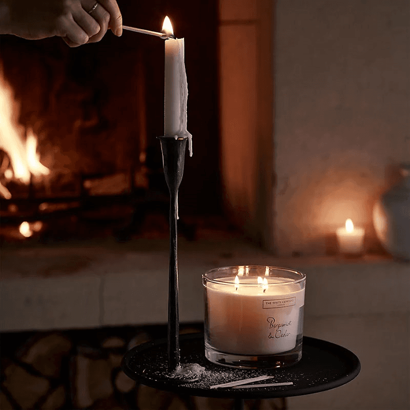 Stanton Forged Dinner Candle Holder, H30cm, Black