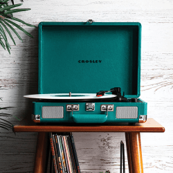 Image showing the Cruiser Deluxe Plus Portable Turntable, Teal product.