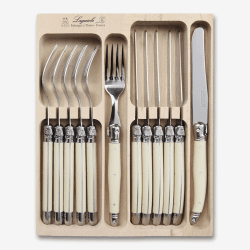 Image showing the 12 Piece Knife & Fork Set in Tray, Ivory product.