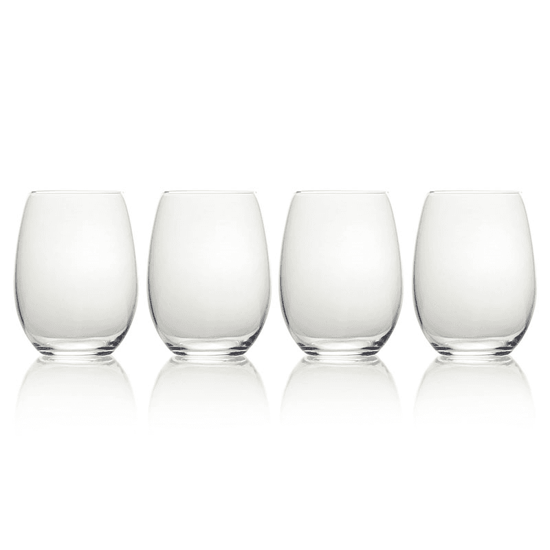 Julie Set of 4 Stemless Wine Glasses, 584ml, Clear