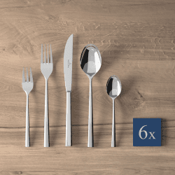 Image showing the Piemont 30 piece cutlery set, Stainless Steel product.